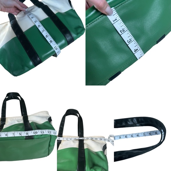 Tory‎ Burch Dipped Canvas Beach Tote Bag Green - Picture 13 of 14